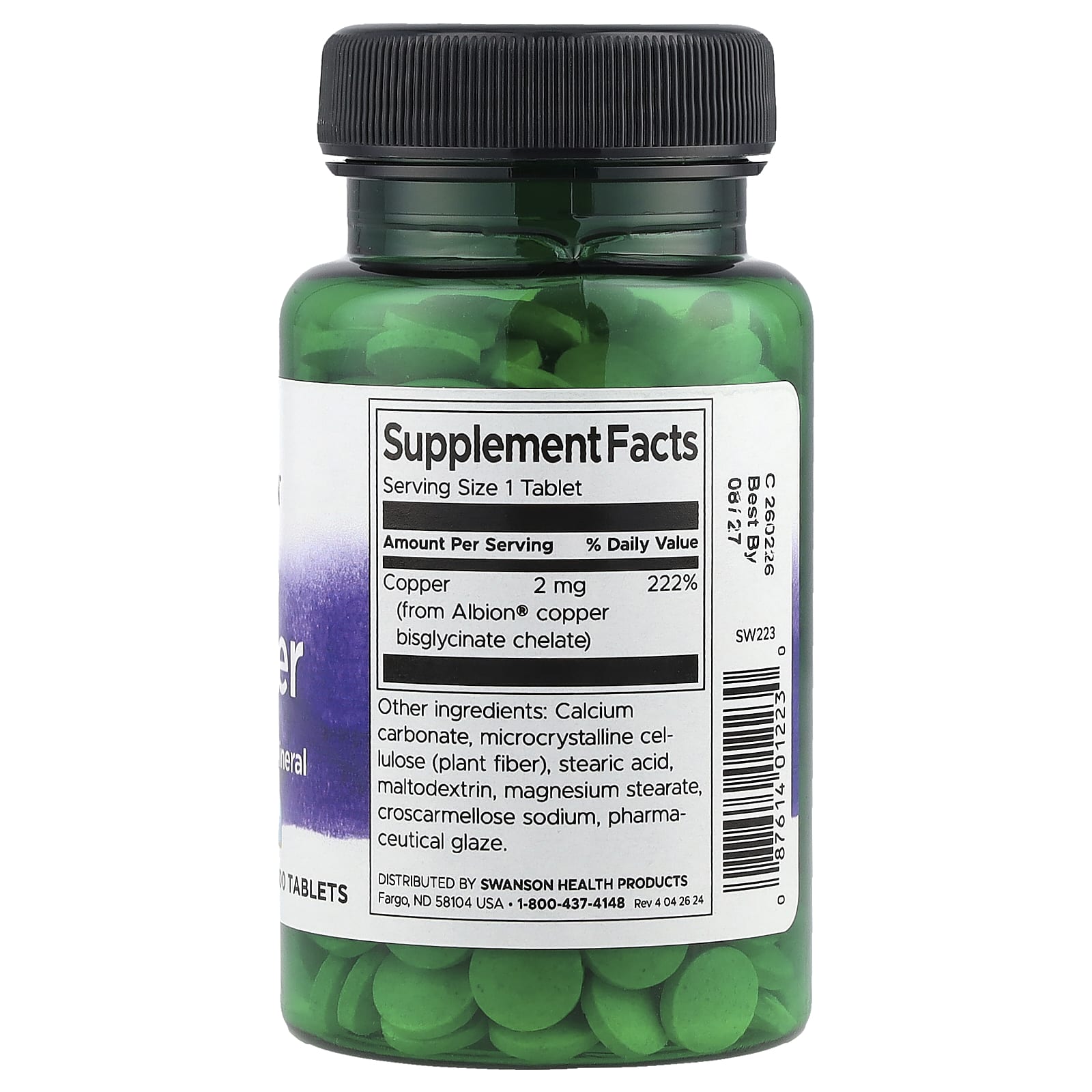 Albion® Cobre, 2 mg, 300 Comprimidos, Swanson