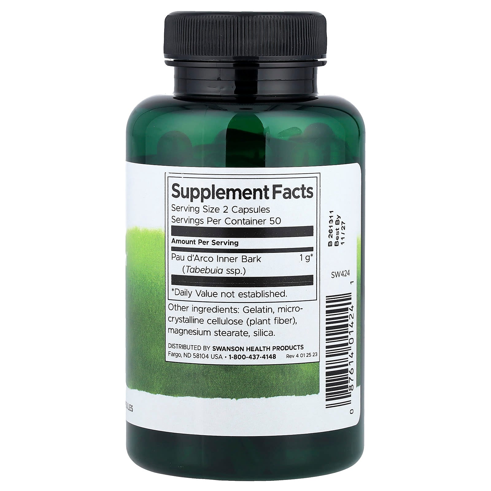 Pau d'Arco de espectro completo, 500 mg, 100 caps, Swanson