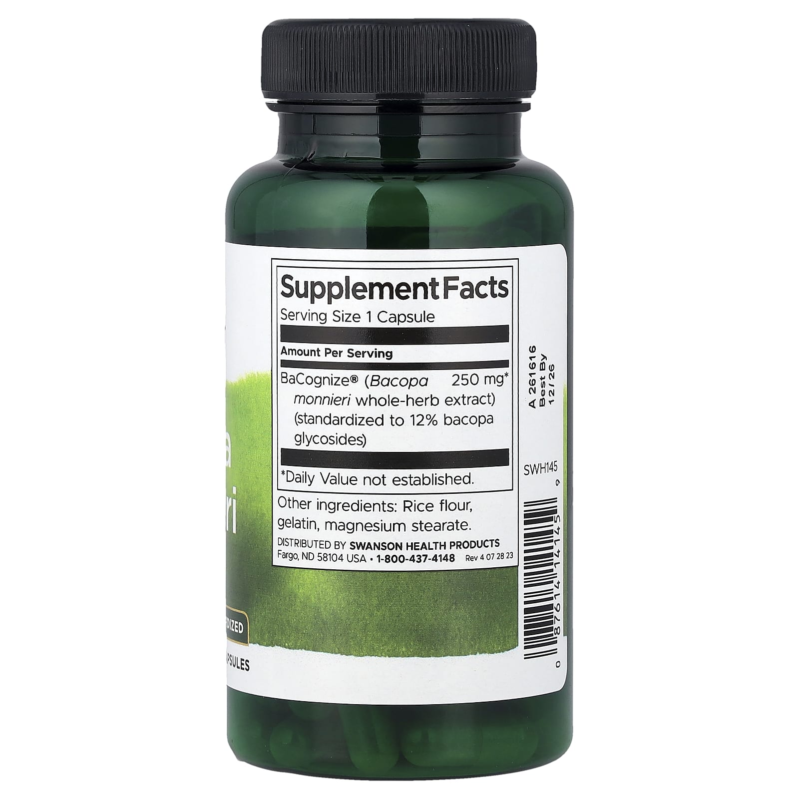 Extrato de Bacopa Monnieri 250 mg, 90 Cápsulas, Swanson