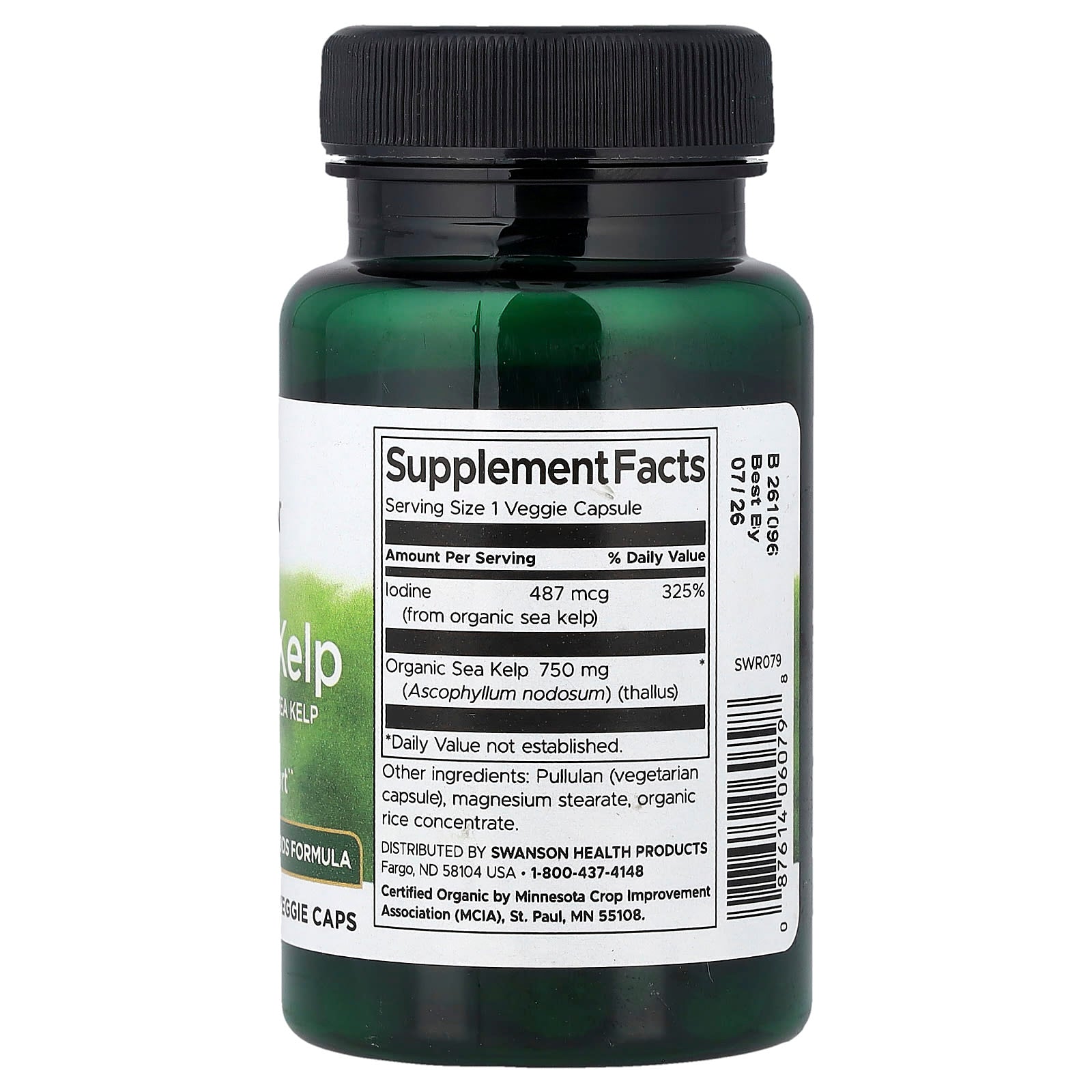 Algas marinhas escocesas, 750 mg, 30 vcaps, Swanson