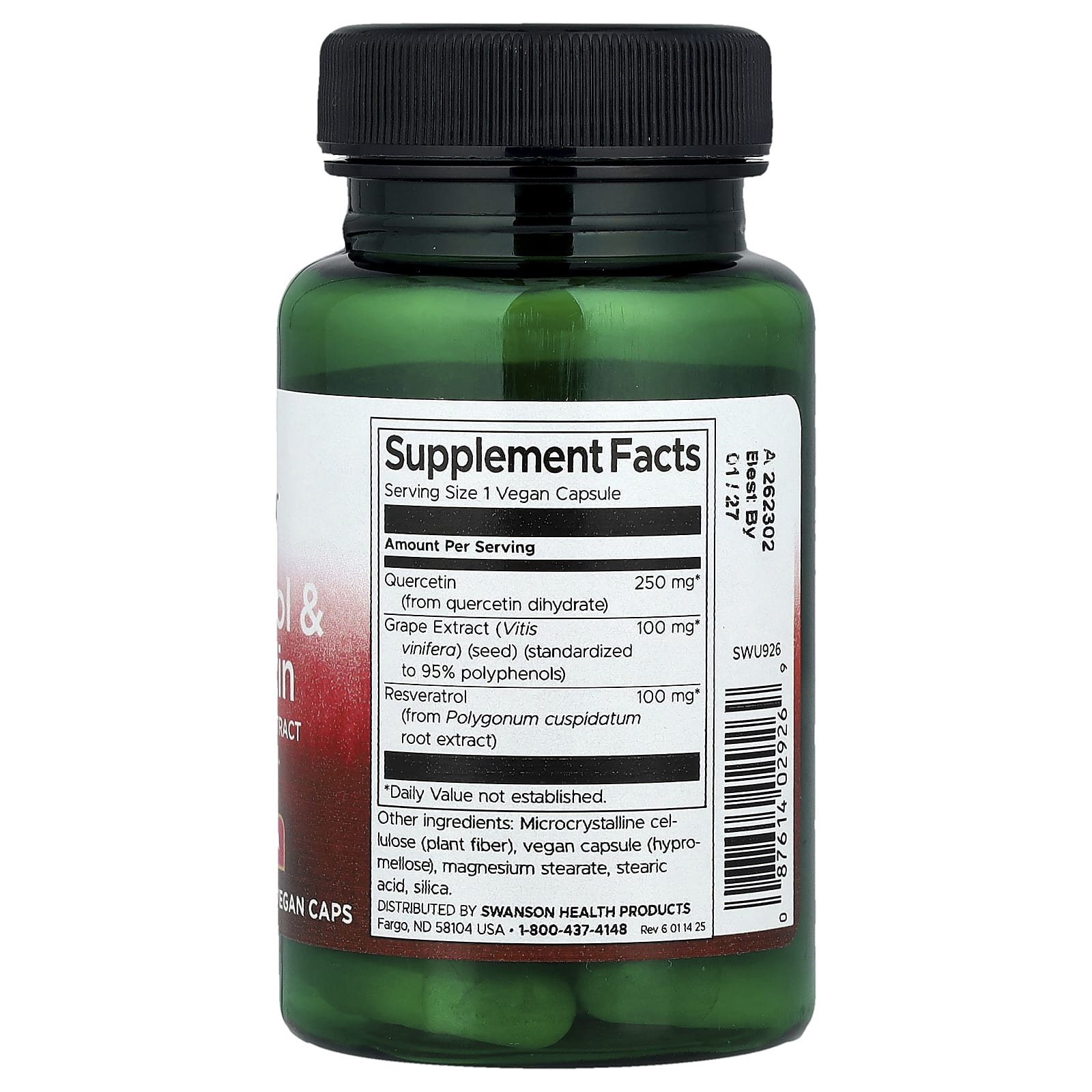 Resveratrol e Quercetina, 30 vcaps, Swanson