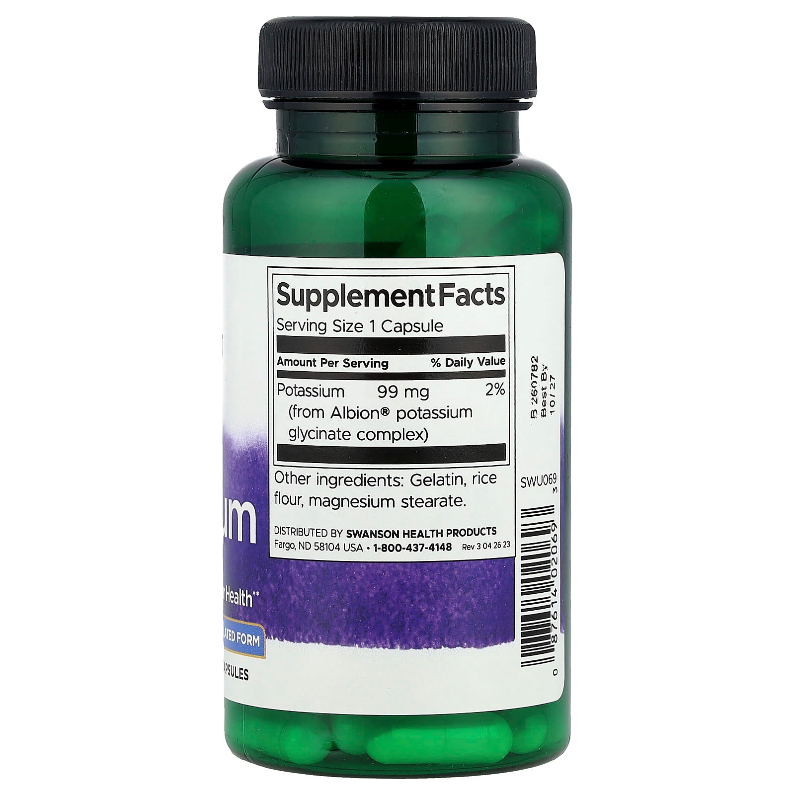 Albion Potássio, 99mg, 90 caps, Swanson