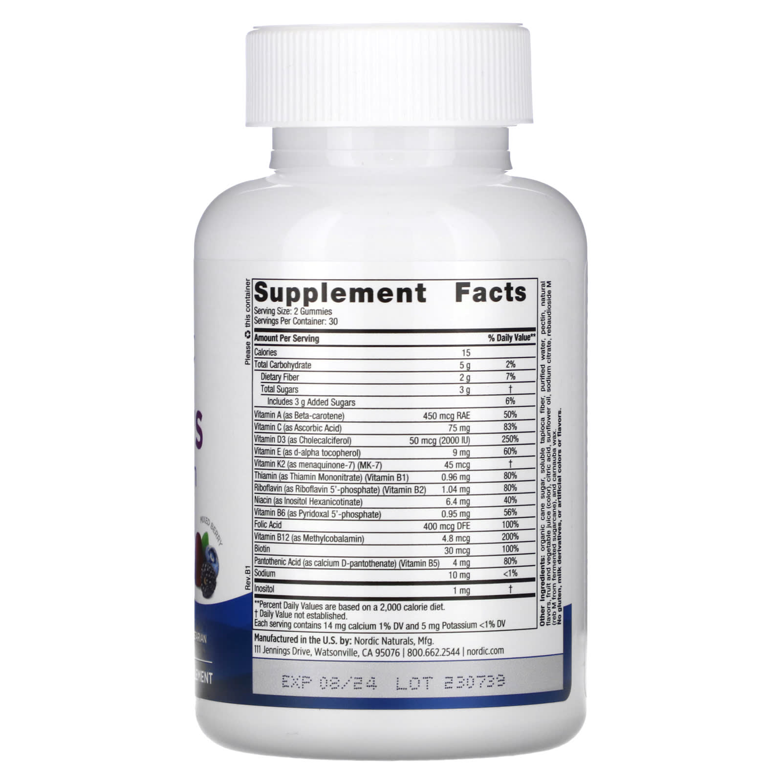 Gomas multivitamínicas femininas, frutas vermelhas mistas - 60 gomas, Nordic Naturals