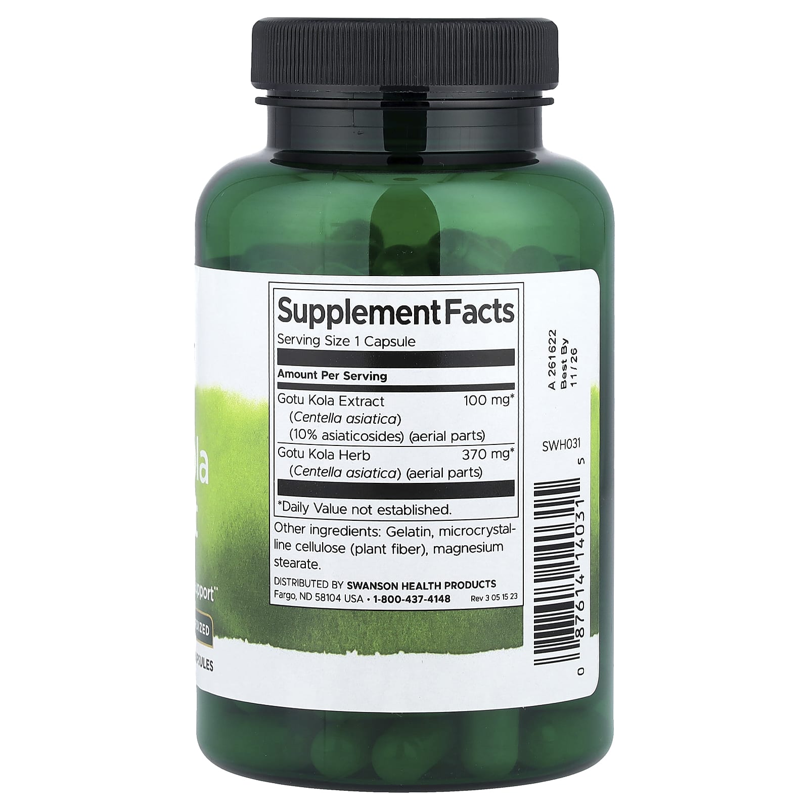 Extrato de Gotu Kola, 100mg, 120 caps, Swanson