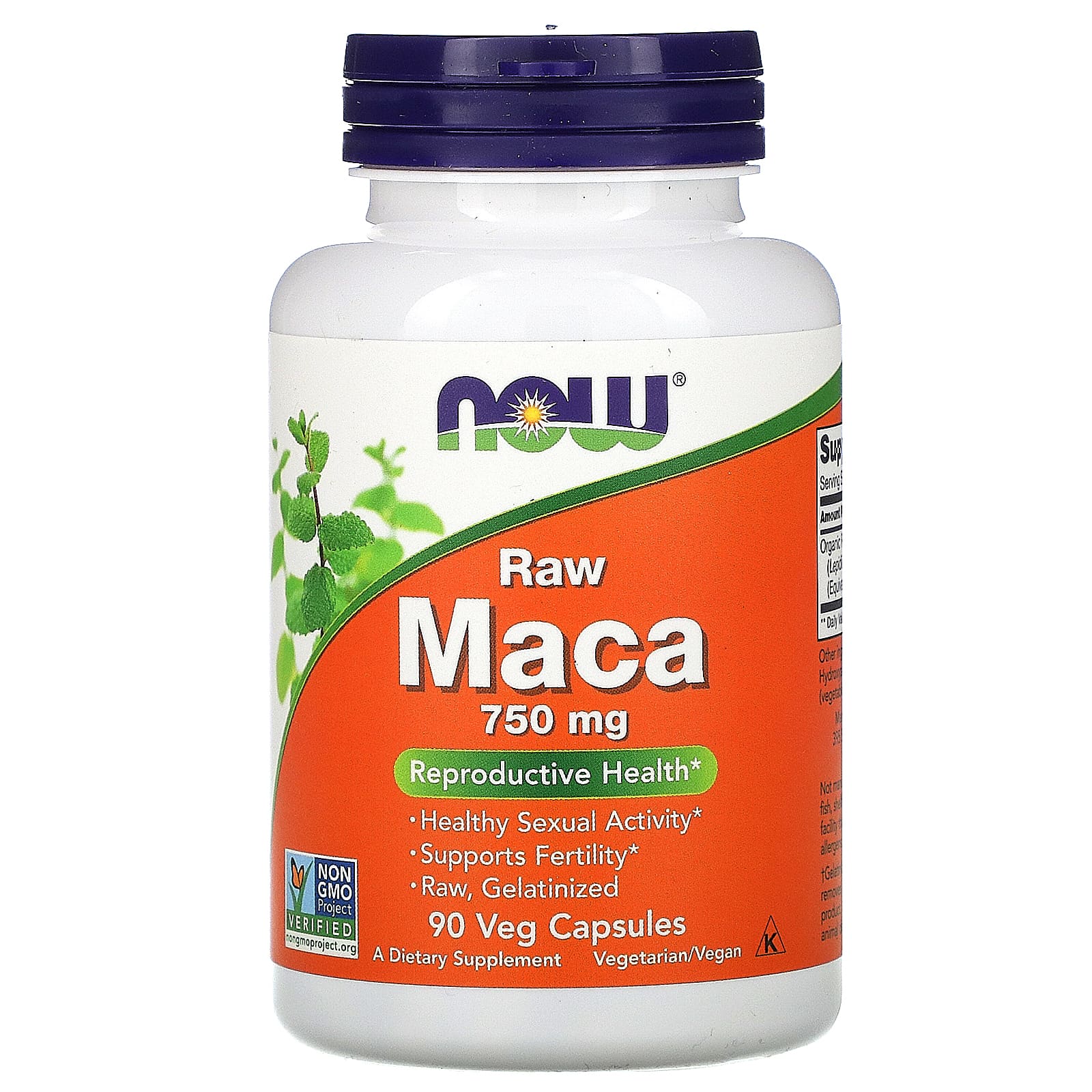 Concentrado de Maca 6:1 - 750 mg cru, 90 vcaps, Now Foods