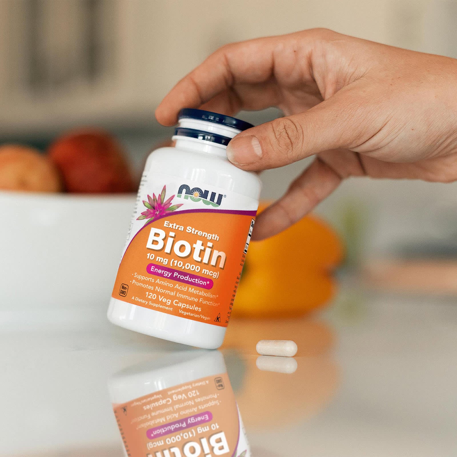 Biotina Extra Forte 10.000 mcg, 120 Cápsulas Vegetarianas, Now Foods