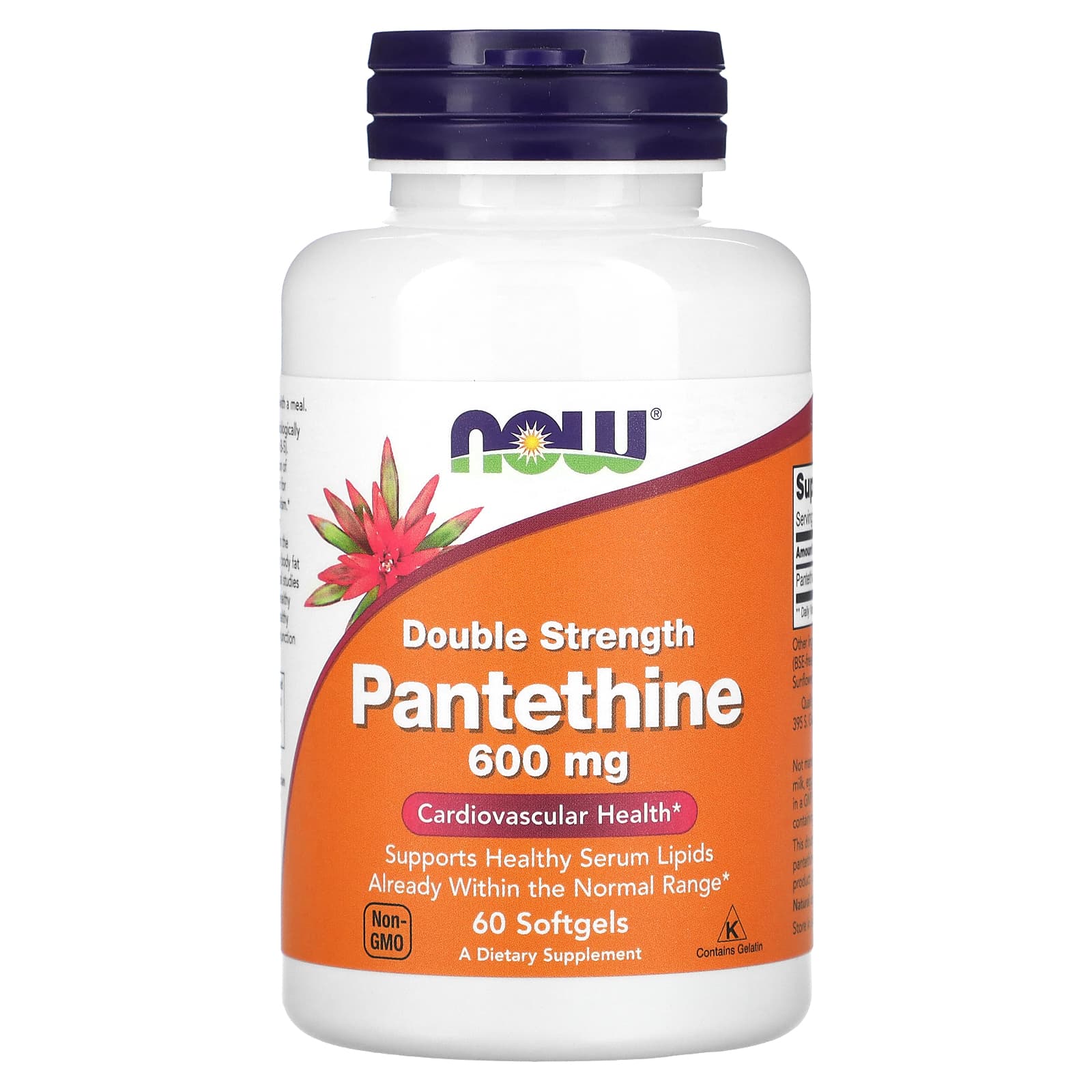 Pantetina - 600mg Dupla Força, 60 softgels, Now Foods