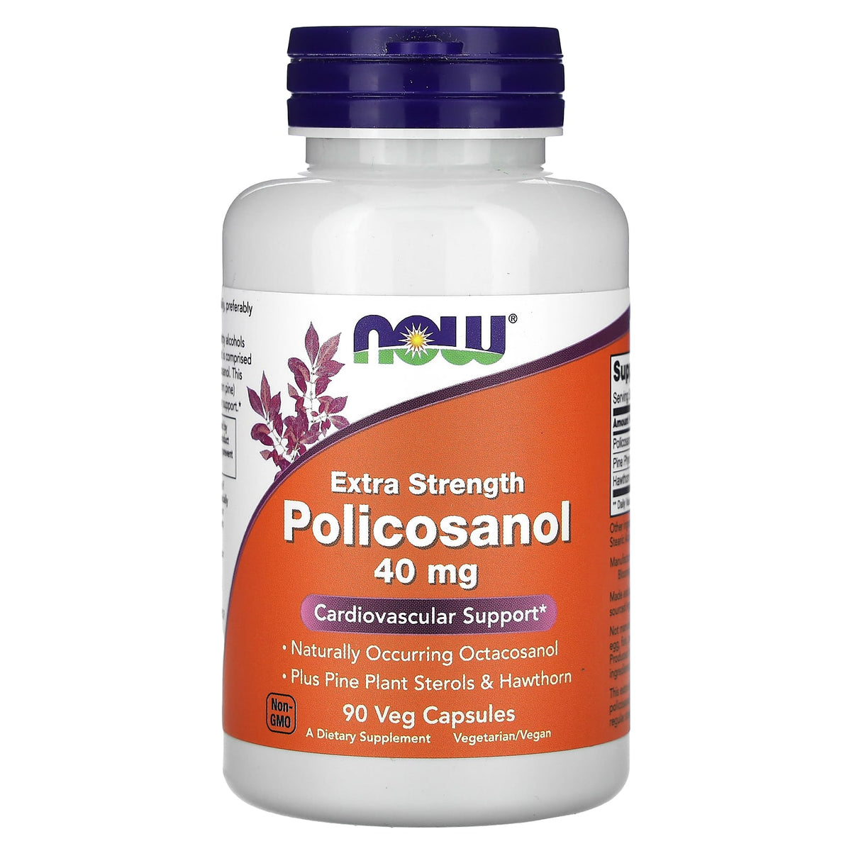 Policosanol - 40mg Extra Forte, 90 vcaps, Now Foods
