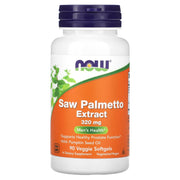 Extrato de Saw Palmetto com óleo de semente de abóbora, 320 mg, 90 veggie softgels, Now Foods