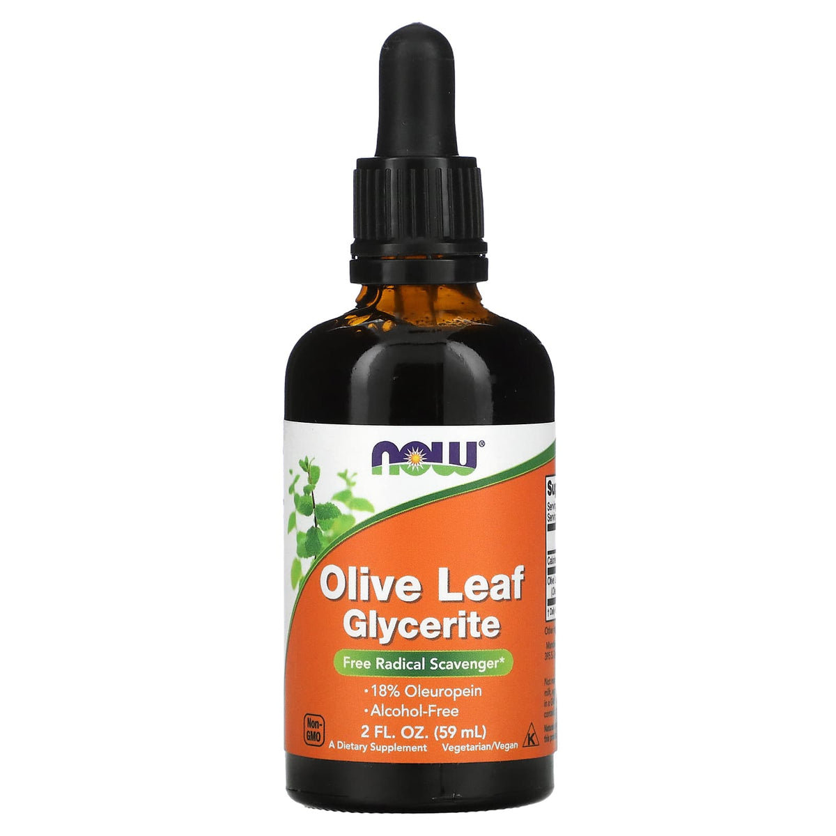 Glicerita de Folha de Oliveira, 59 ml., Now Foods