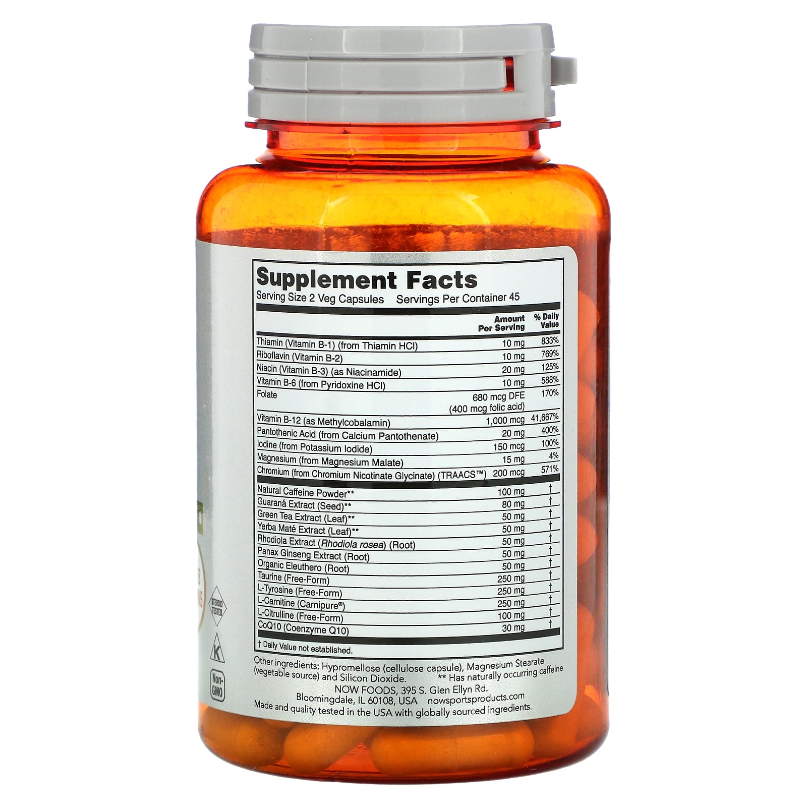 Esportes Energia Extrema, 90 vcaps, Now Foods