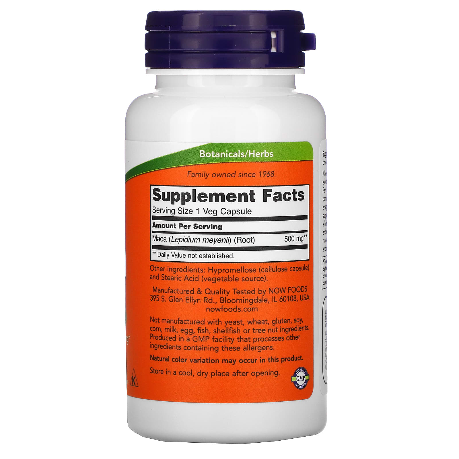 Maca - 500mg, 100 vcaps, Now Foods