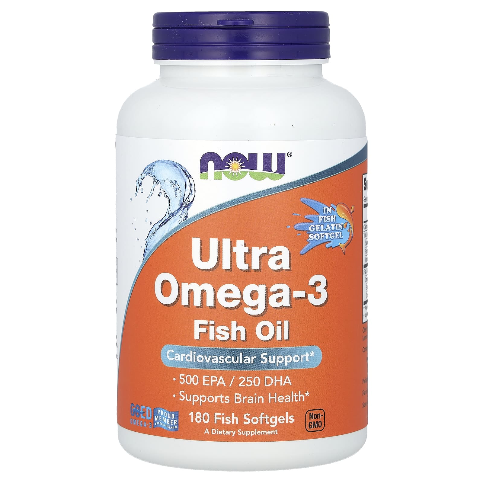 Ultra Ômega-3 (em cápsulas gelatinosas de peixe), 180 fish softgels, Now Foods