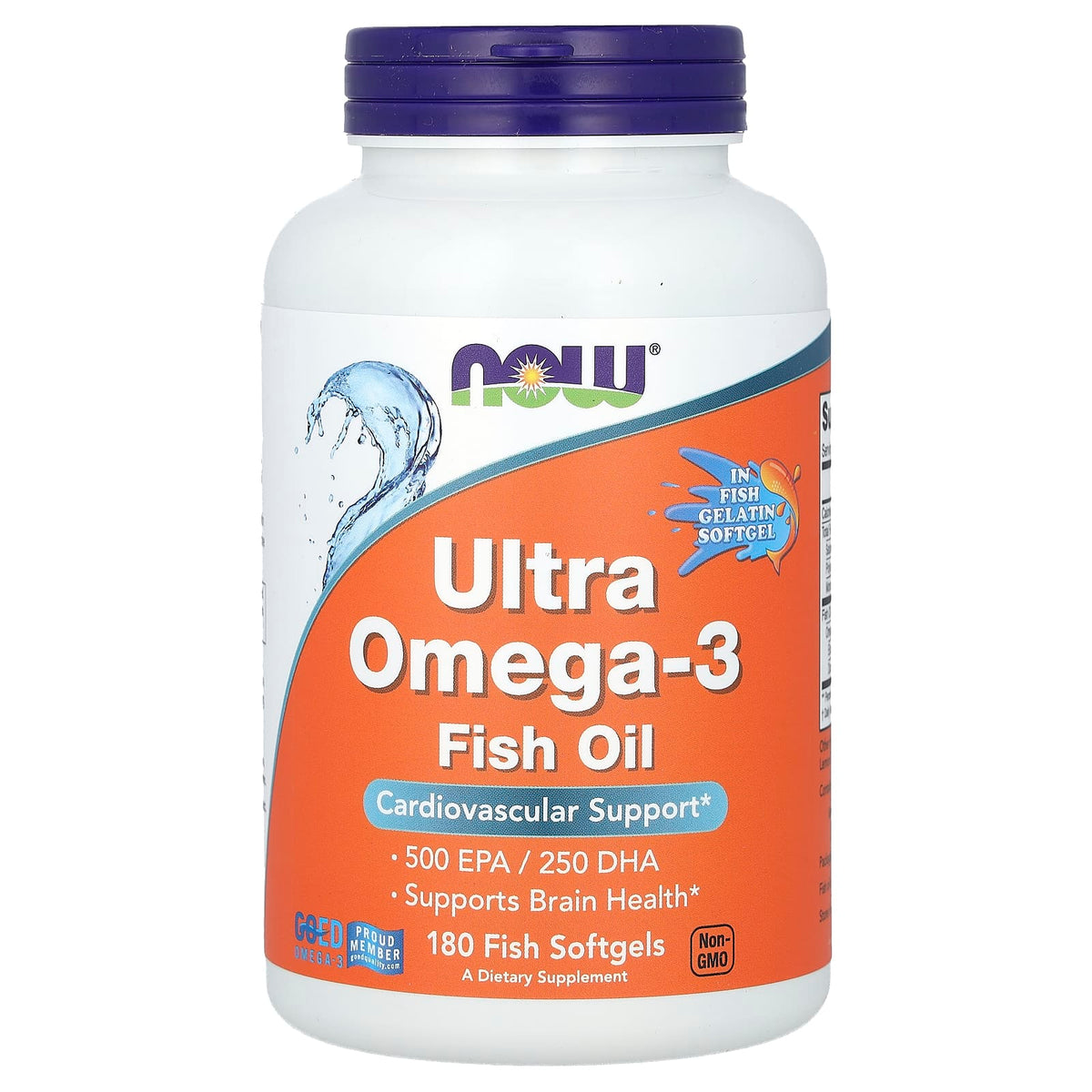 Ultra Ômega-3 (em cápsulas gelatinosas de peixe), 180 fish softgels, Now Foods