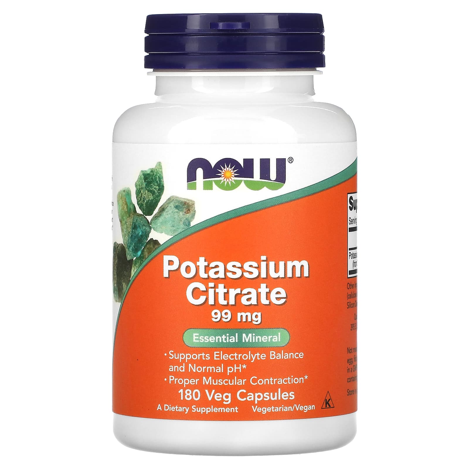 Citrato de Potássio - 99mg, 180 vcaps, Now Foods