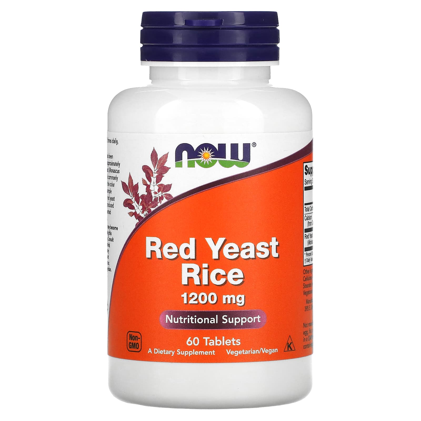 Extrato concentrado de arroz vermelho fermentado 10:1, 1200 mg, 60 comprimidos, Now Foods