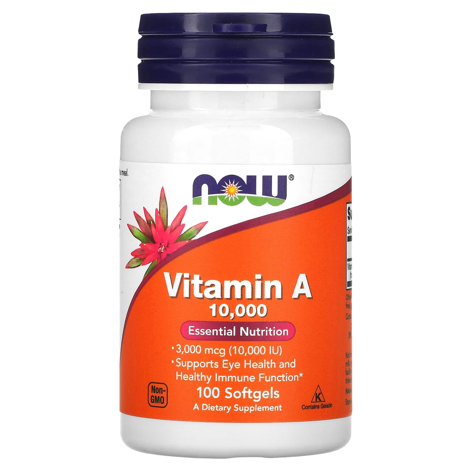 Vitamina A, 10.000 UI, 100 softgels, Now Foods