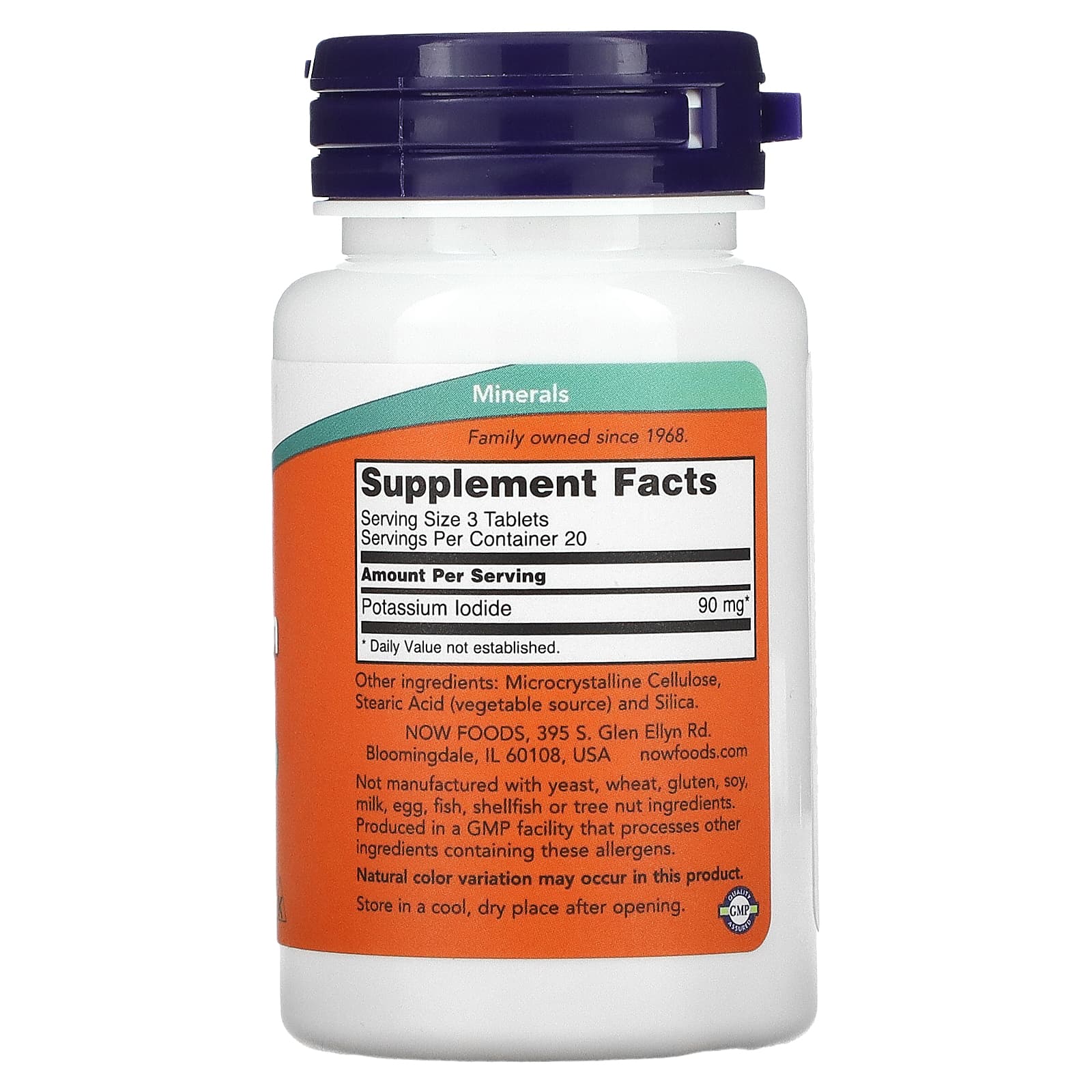 Iodeto de potássio, 30 mg, 60 comprimidos, Now Foods