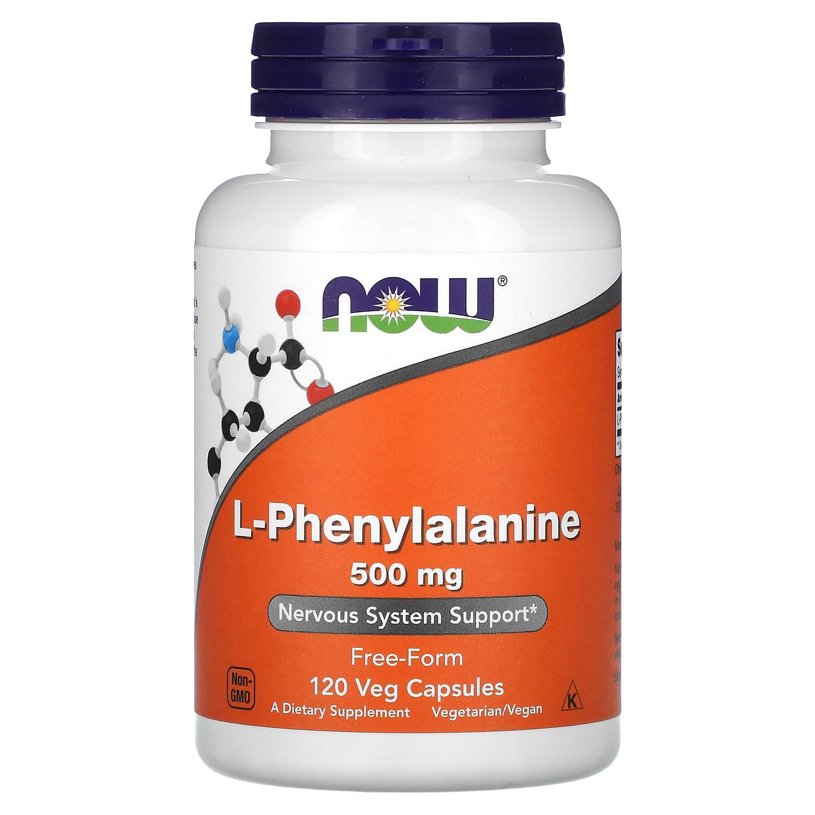 L-Fenilalanina, 500mg, 120 vcaps, Now Foods