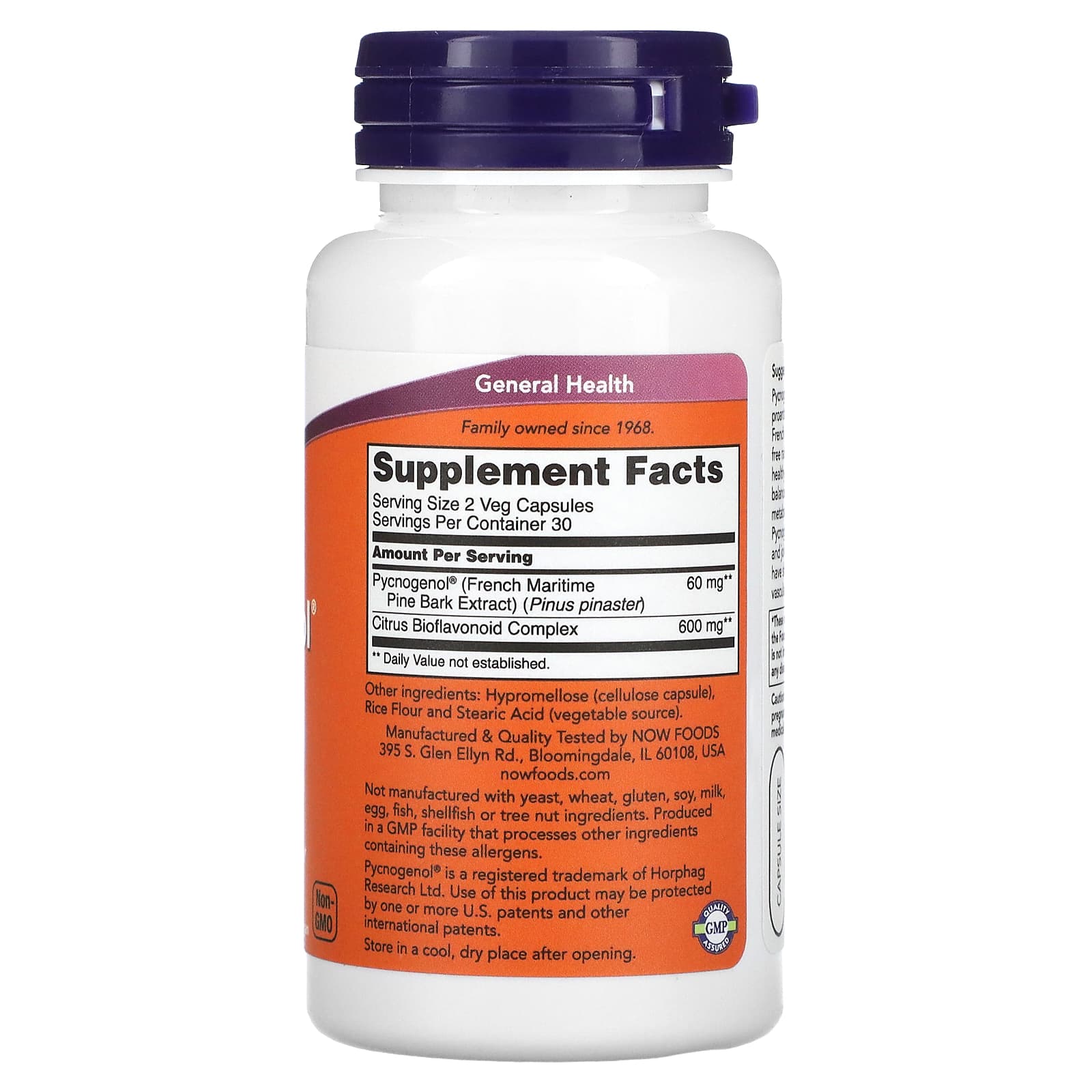 Picnogenol - 30mg, 60 vcaps, Now Foods