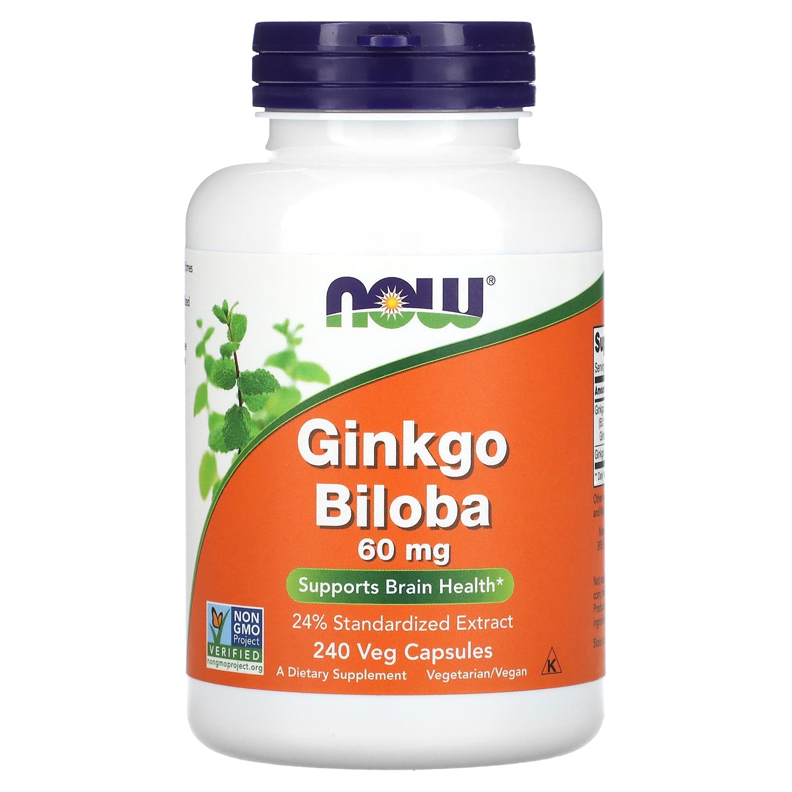 Ginkgo Biloba - 60mg, 240 vcaps, Now Foods