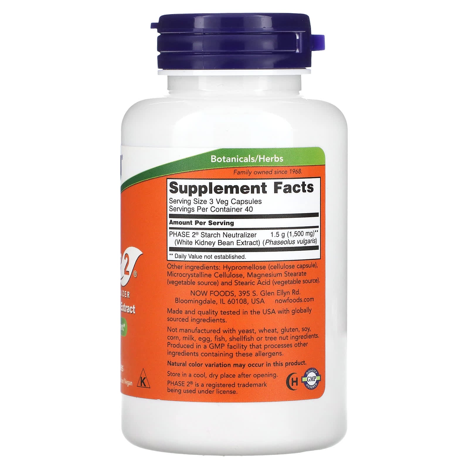 Fase 2 - Extrato de Feijão Branco, 500mg, 120 vcaps, Now Foods
