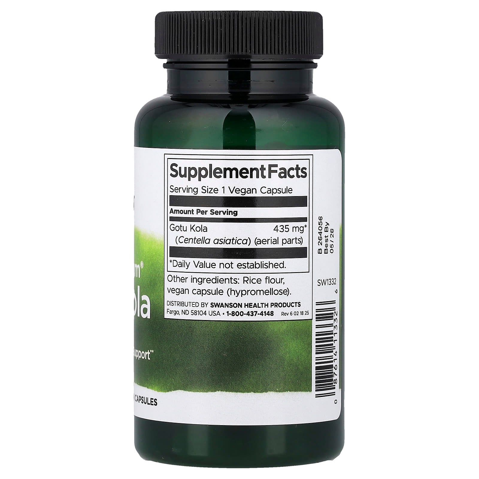 Gotu Kola de espectro completo, 435 mg, 60 caps, Swanson