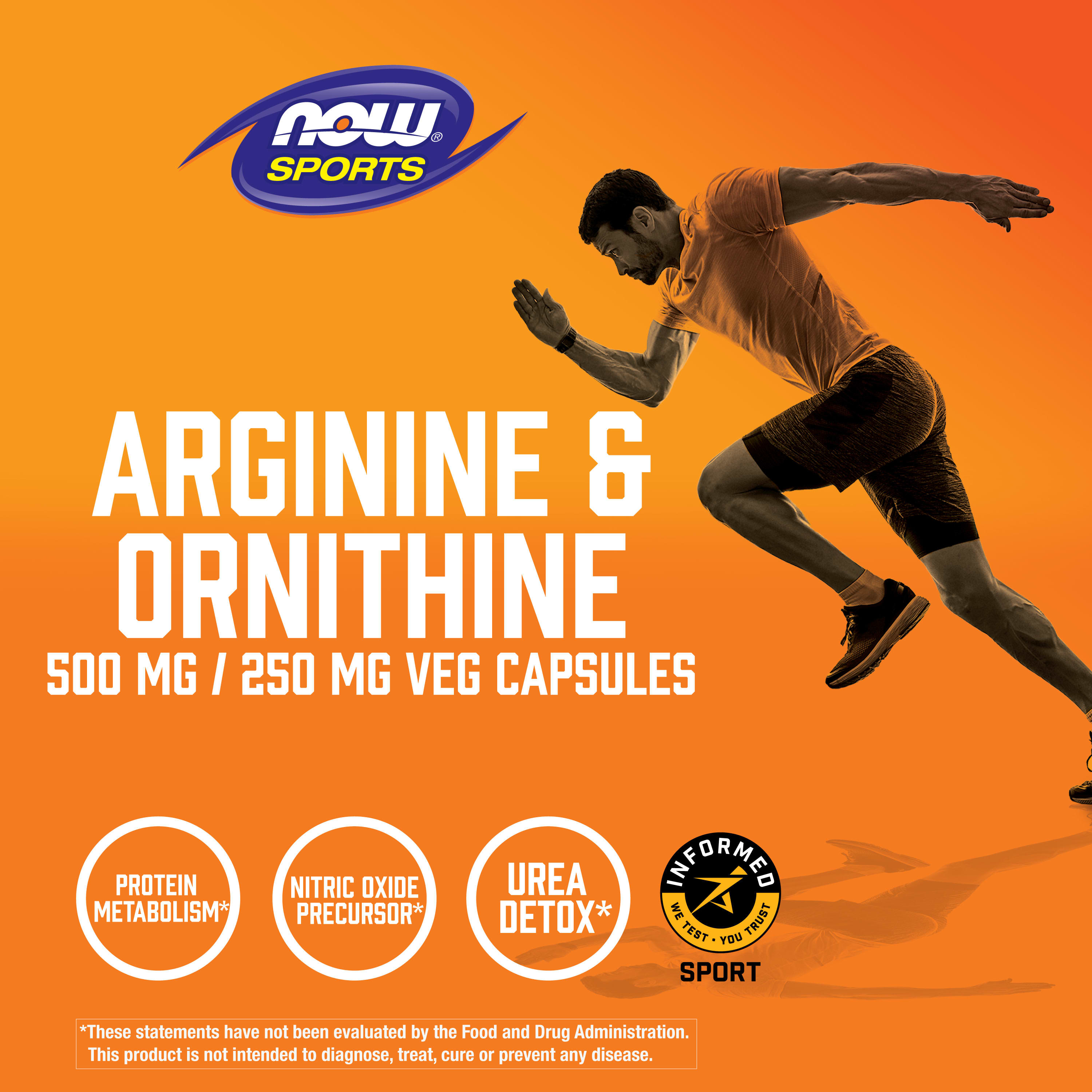 Arginina e Ornitina - Arginina e Ornitina, 250 vcaps, Now Foods