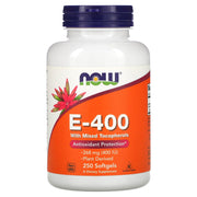 Vitamina E-400 - Natural (Tocoferóis Mistos), 250 softgels, Now Foods