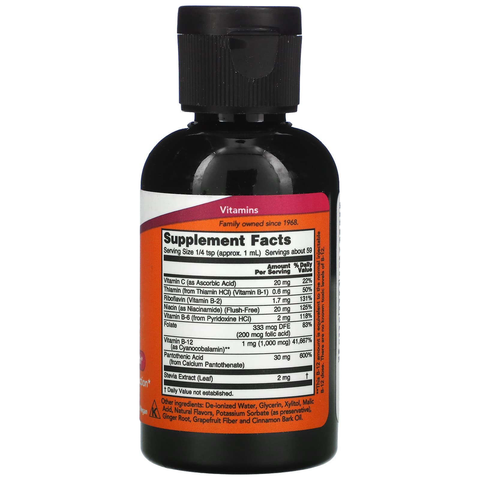Vitamina B-12 Complexo B Líquido, 59 ml., Now Foods