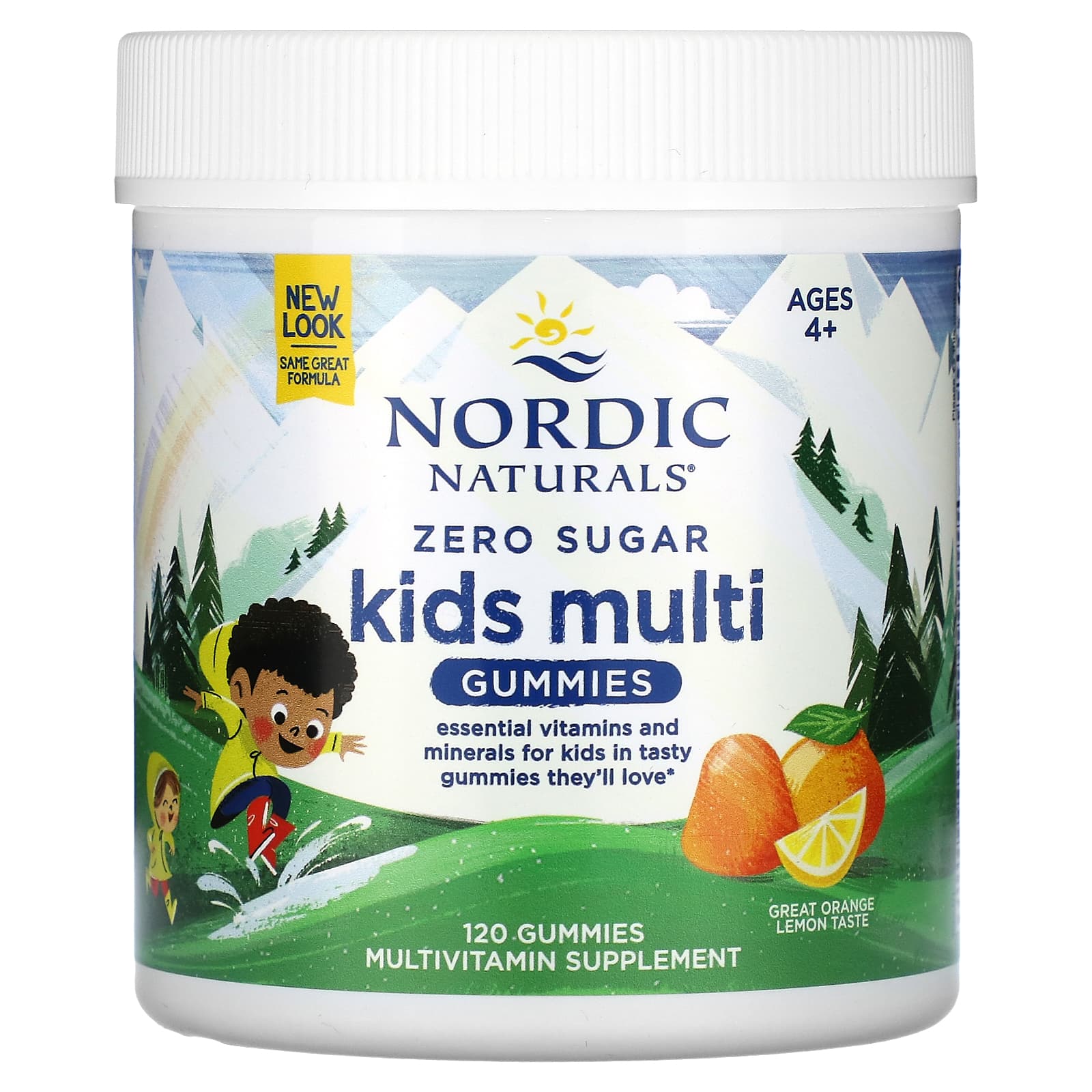 Kids Multi Zero Açúcar, Laranja Limão - 120 gomas, Nordic Naturals