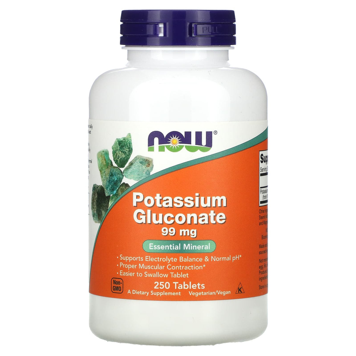Gluconato de Potássio - 99mg, 250 comprimidos, Now Foods