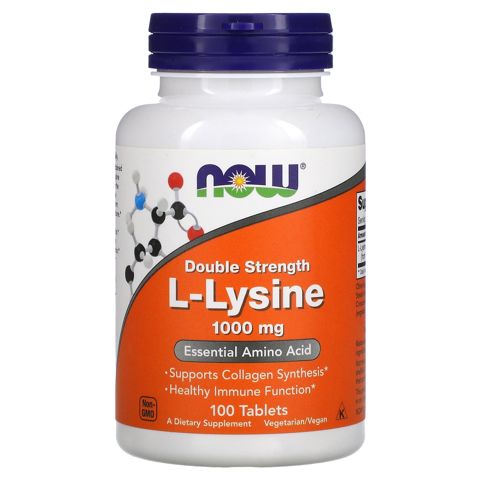 L-Lisina - 1000mg, 100 comprimidos, Now Foods