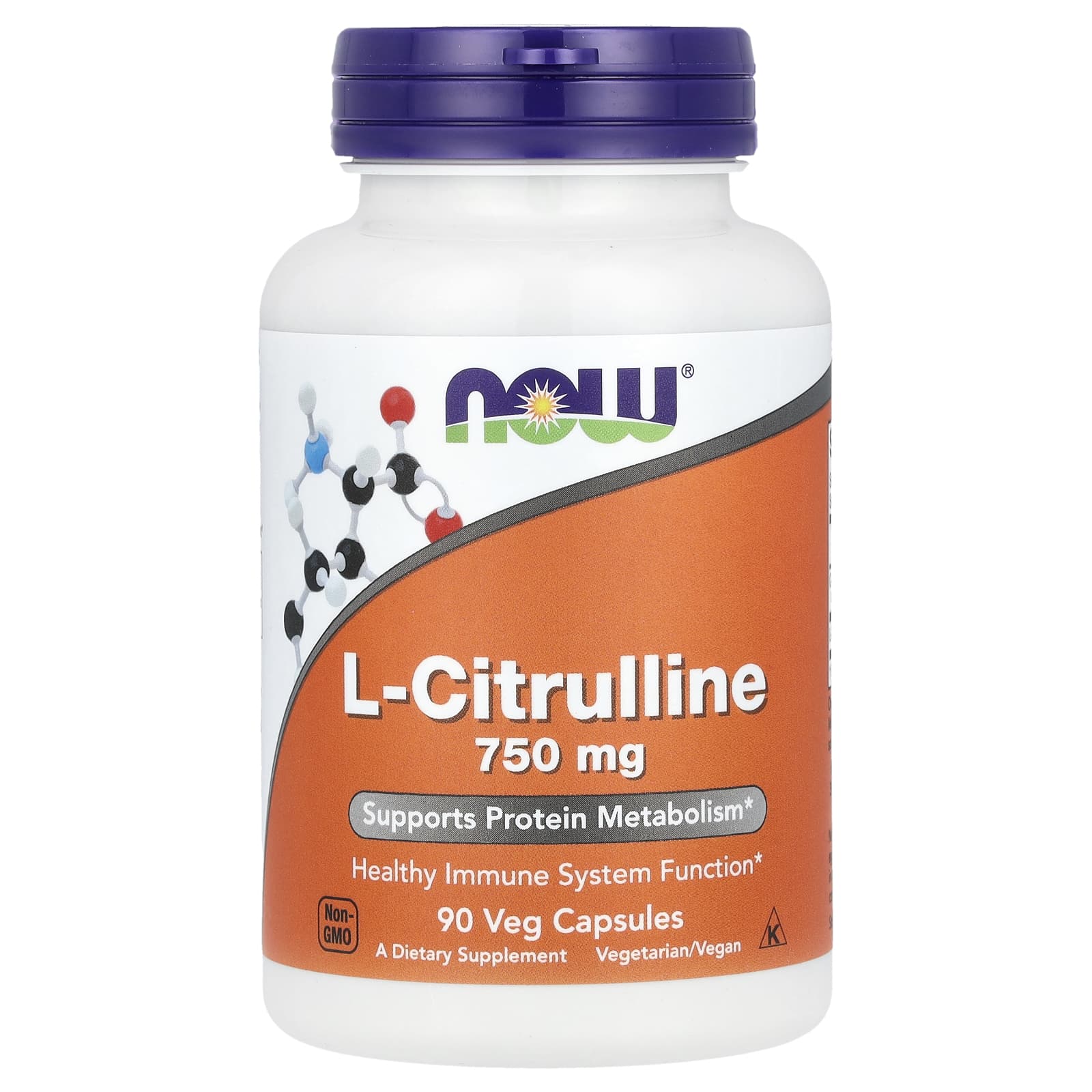 L-Citrulina - 750mg, 90 vcaps, Now Foods
