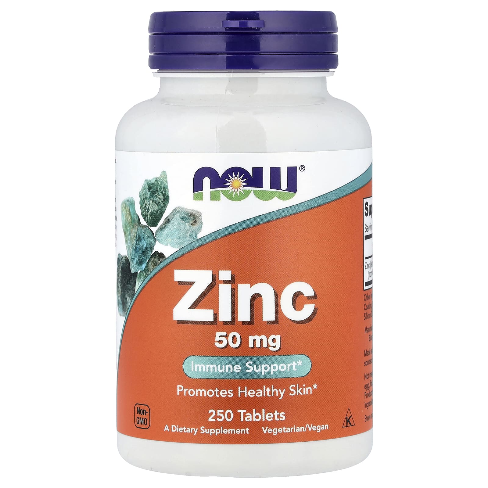 Zinco - 50mg, 250 comprimidos, Now Foods