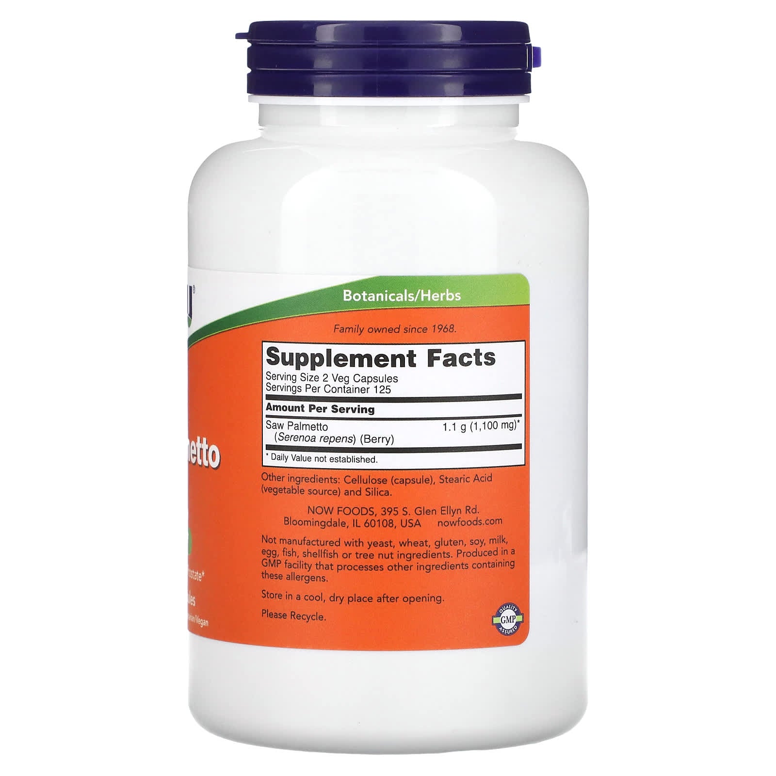 Bagas de Saw Palmetto - 550 mg, 250 vcaps, Now Foods