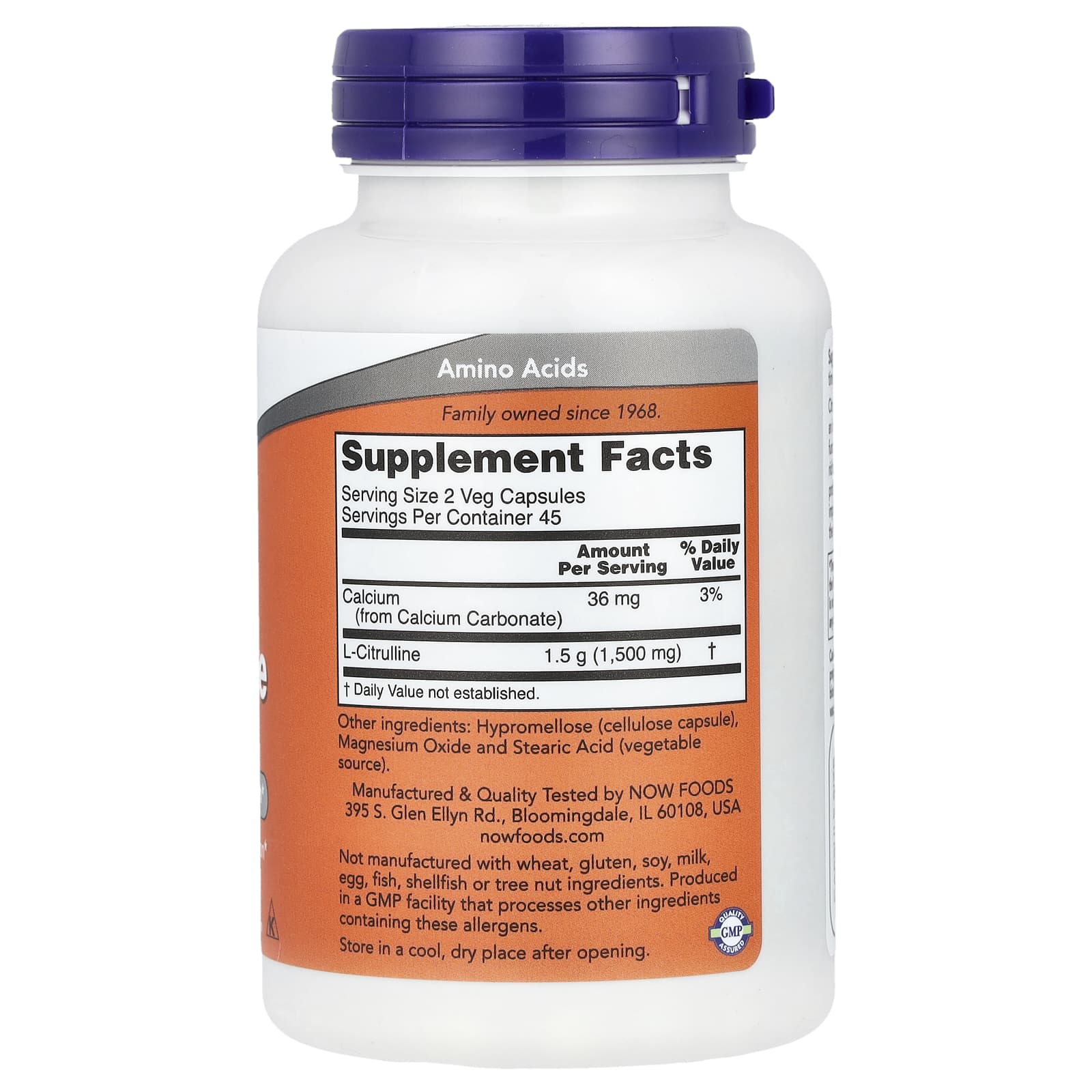 L-Citrulina - 750mg, 90 vcaps, Now Foods