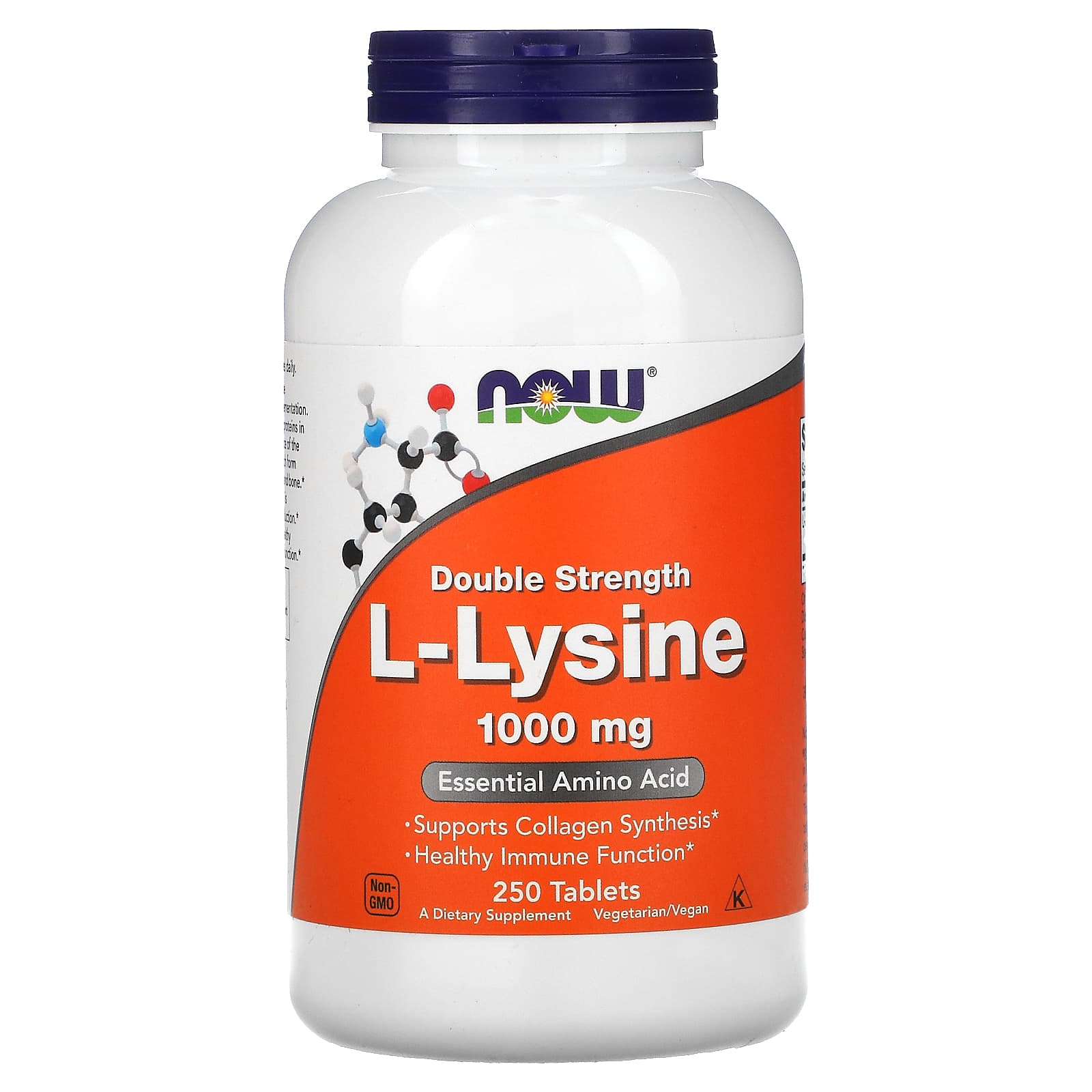 L-Lisina - 1000mg, 250 comprimidos, Now Foods