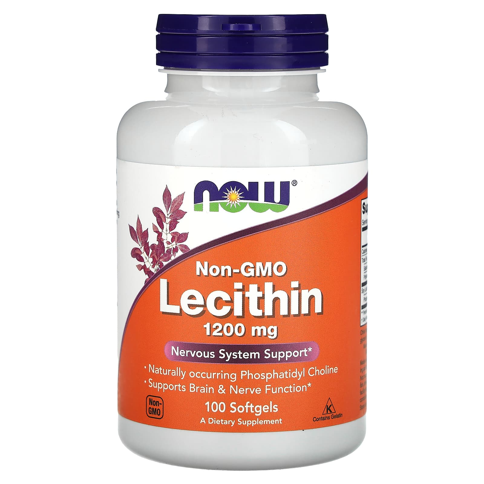 Lecitina - 1200mg Não OGM, 100 softgels, Now Foods