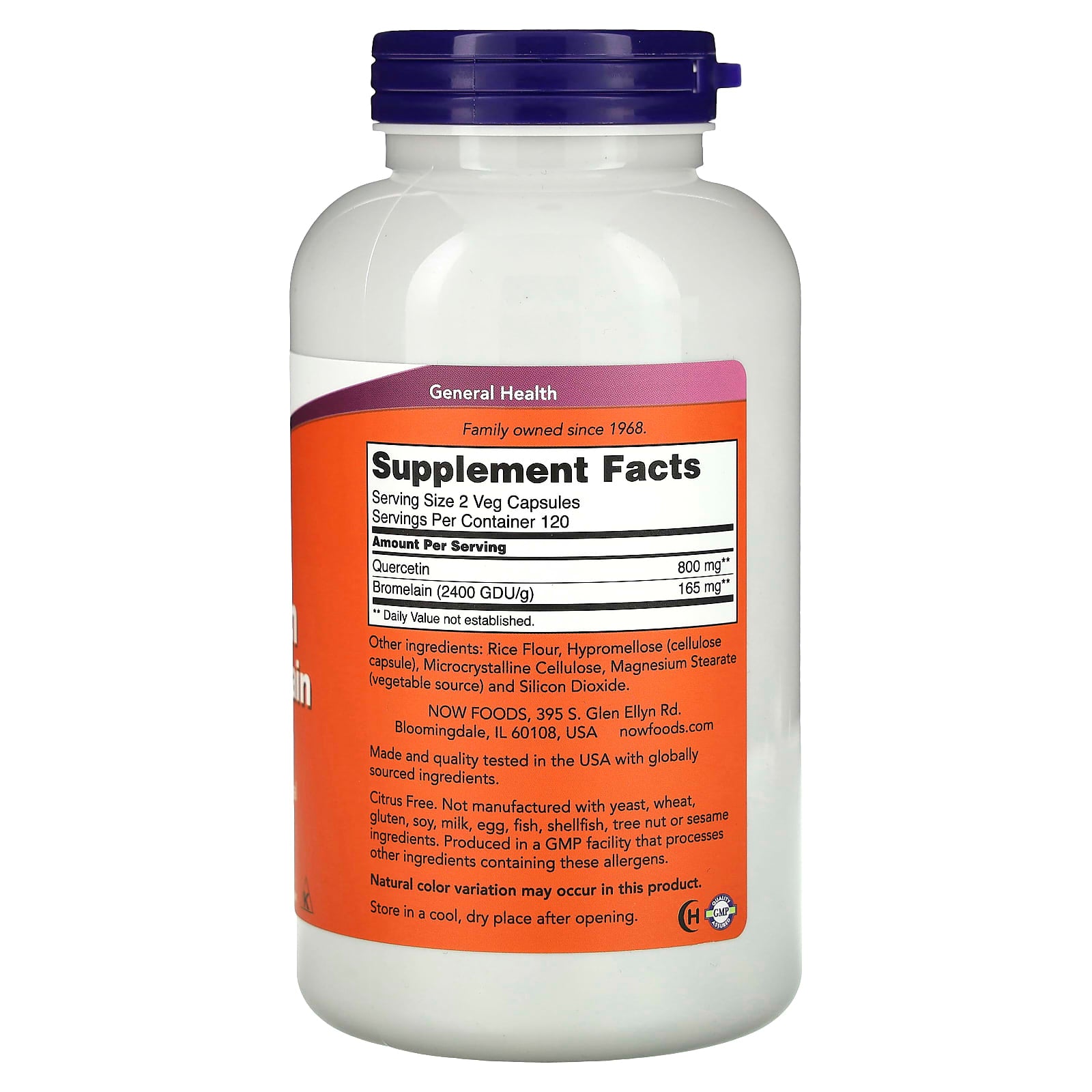 Quercetina com Bromelaína, 240 vcaps, Now Foods
