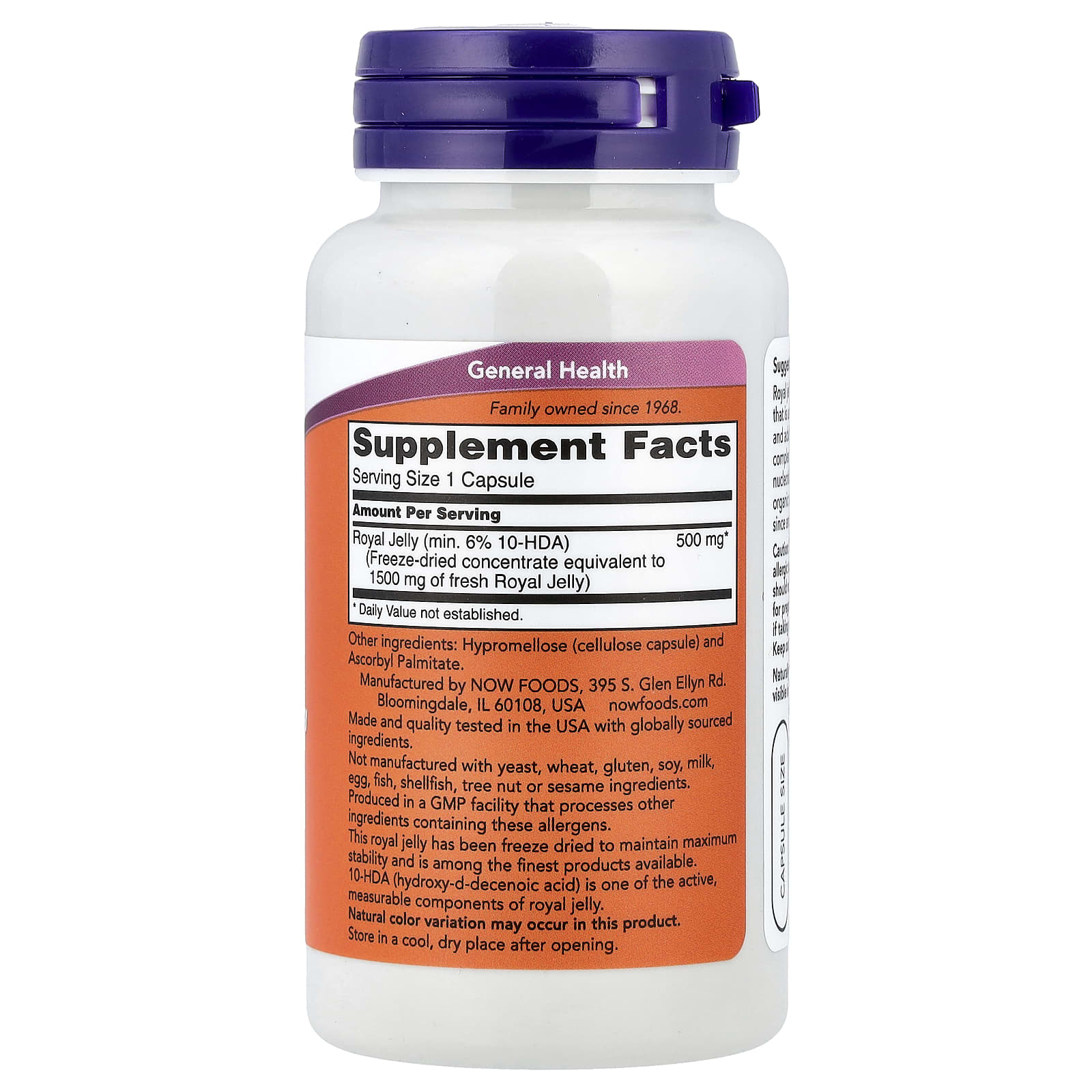 Geleia Real - Equivalência 1500mg, 60 vcaps, Now Foods