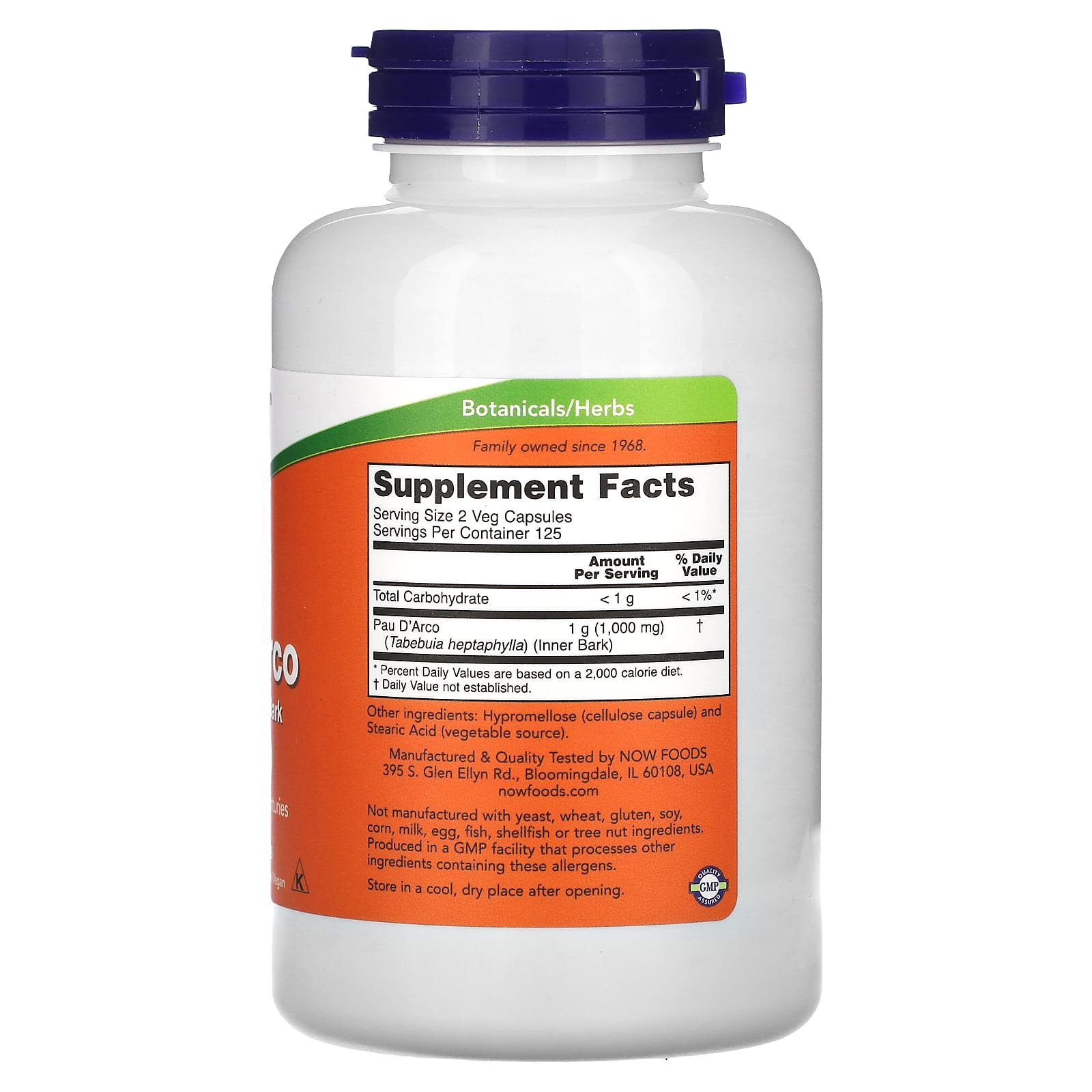 Pau D'Arco - 500mg, 250 vcaps, Now Foods