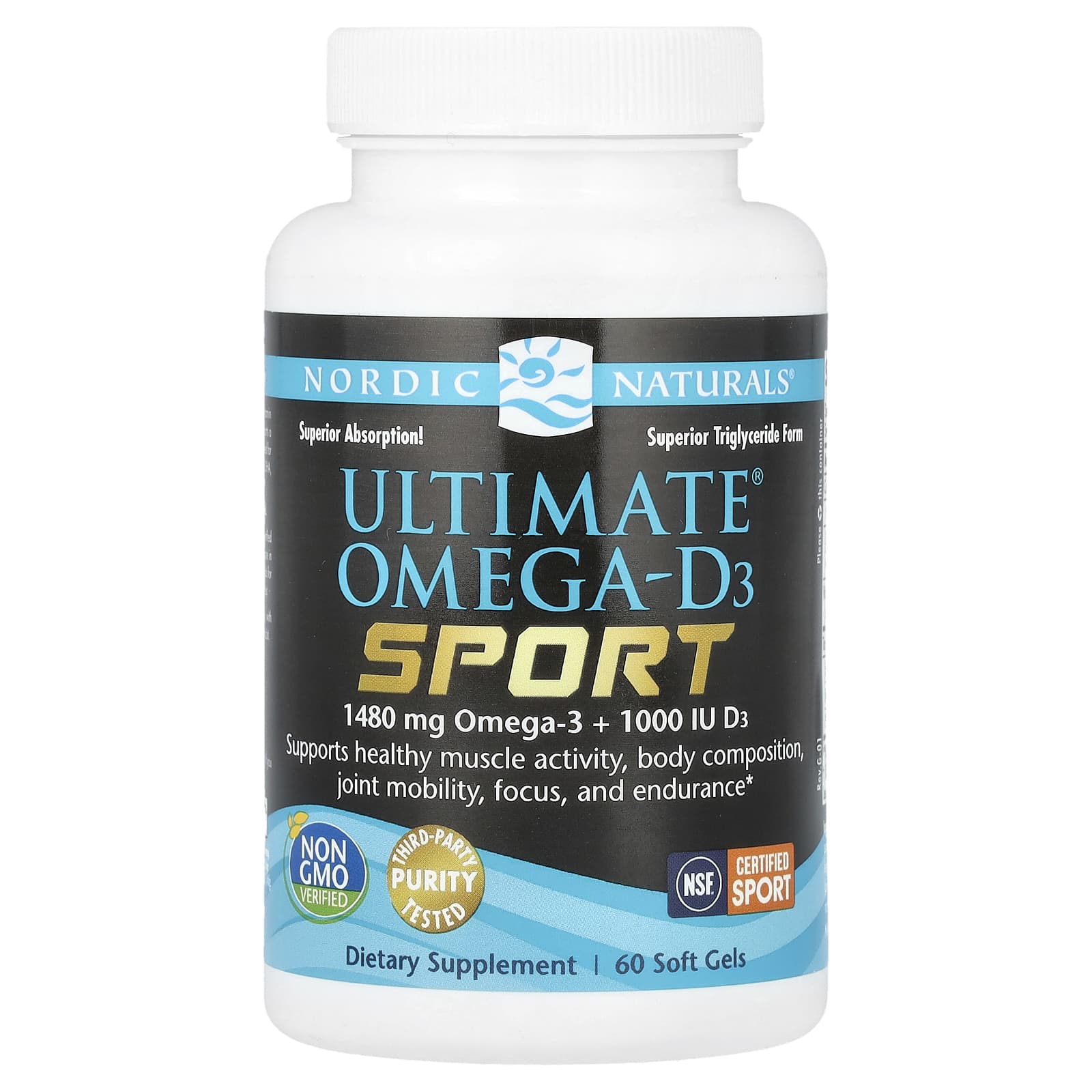Ultimate Omega-D3 Sport, 60 Cápsulas Gelatinosas, Nordic Naturals