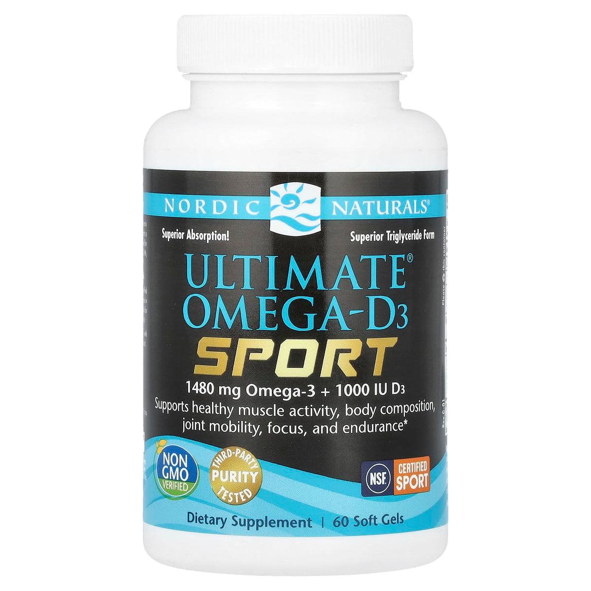 Ultimate Omega-D3 Sport, 60 Cápsulas Gelatinosas, Nordic Naturals