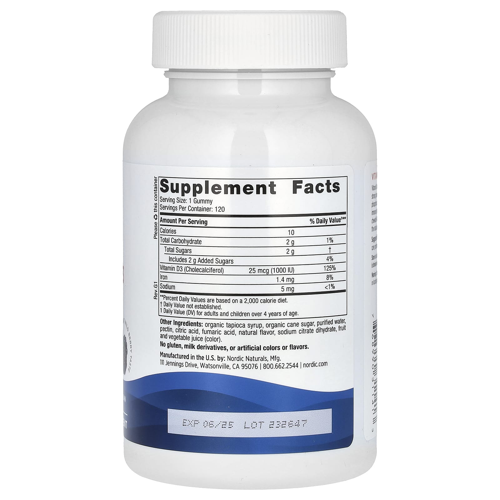 Gomas de Vitamina D3, 1000 UI de Frutos Silvestres - 120 gomas, Nordic Naturals