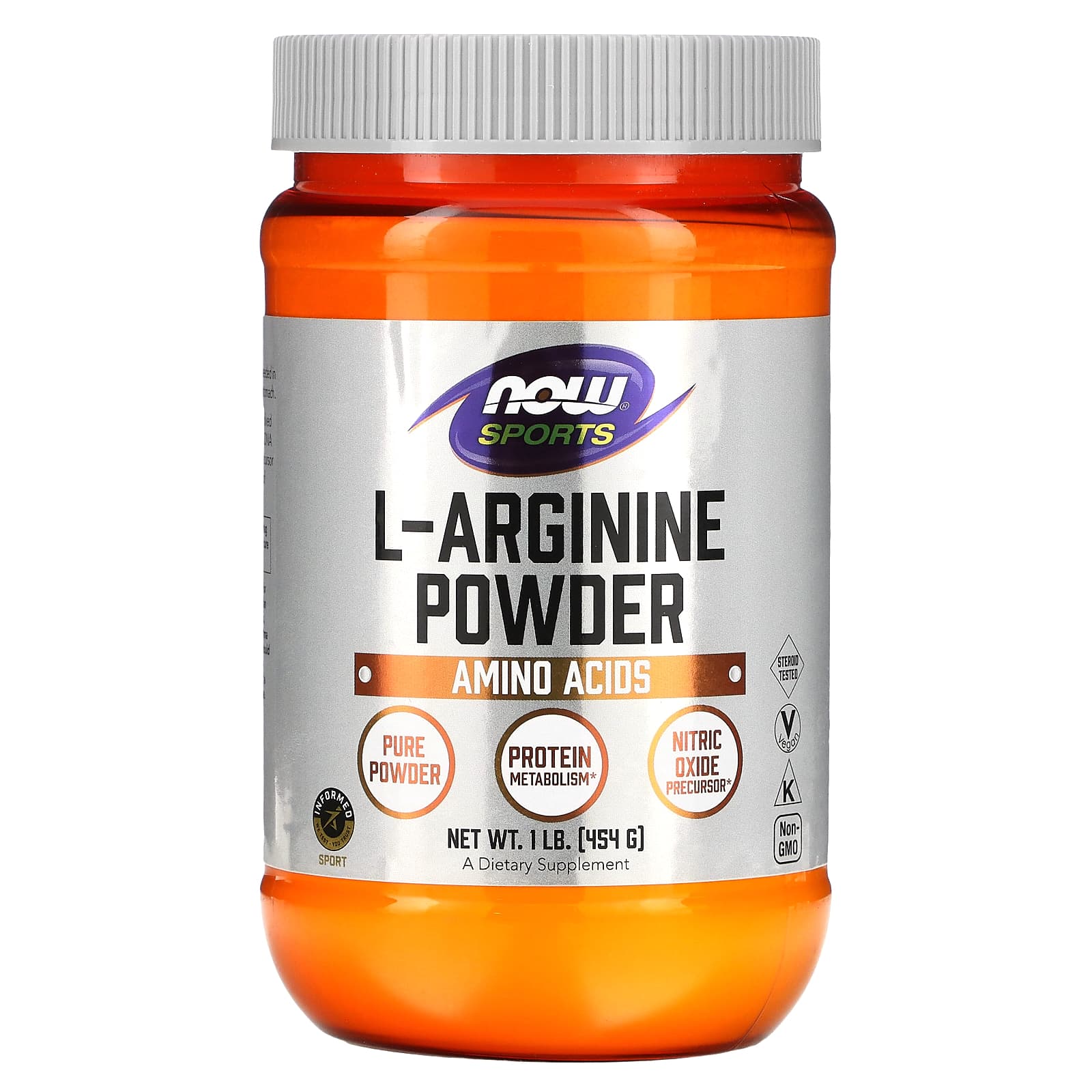 L-Arginina - Pó, 454 gramas, Now Foods