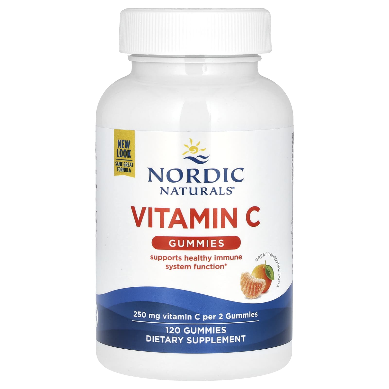 Gomas de vitamina C, 250 mg de tangerina - 120 gomas, Nordic Naturals