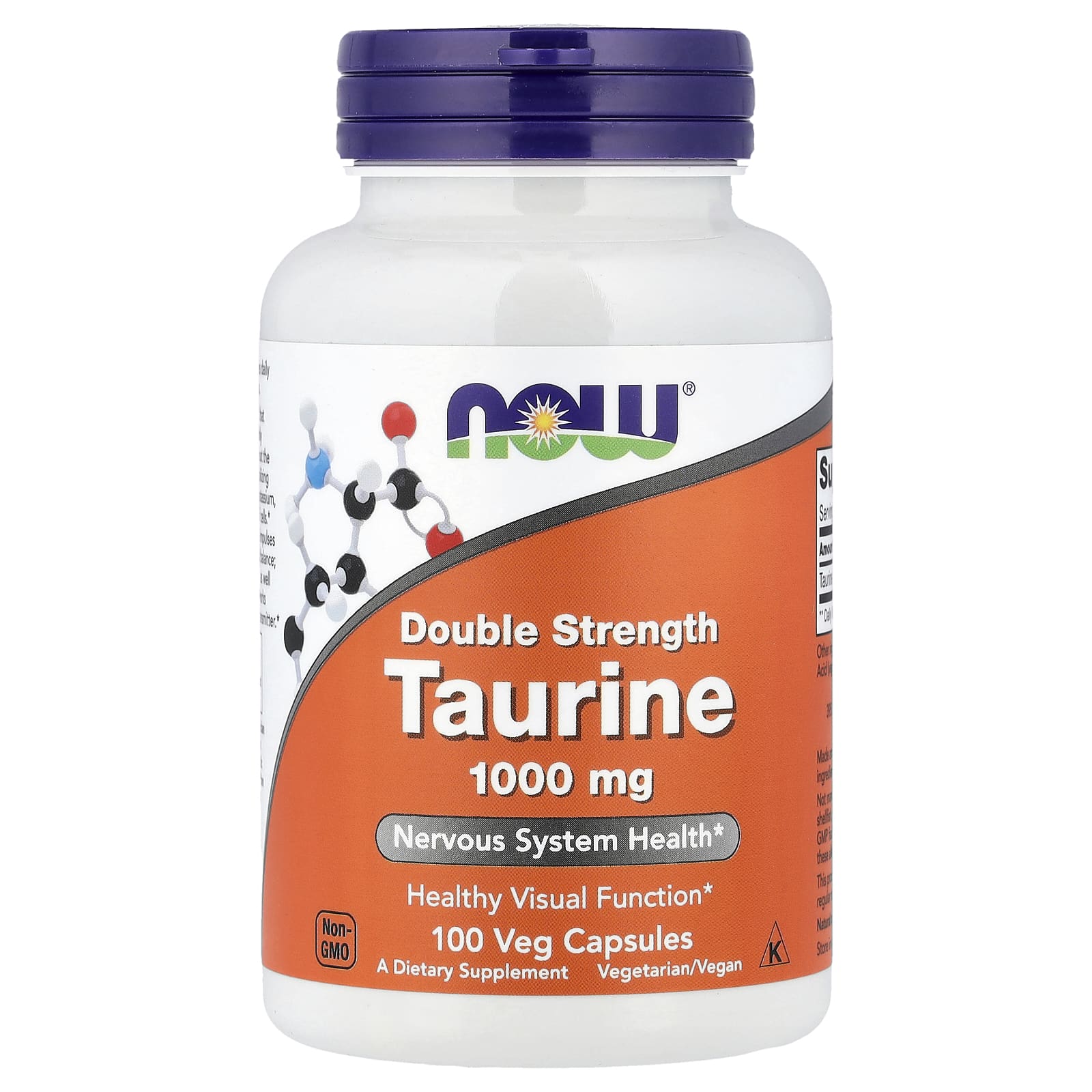 Taurina - 1000mg Dupla Força, 100 vcaps, Now Foods