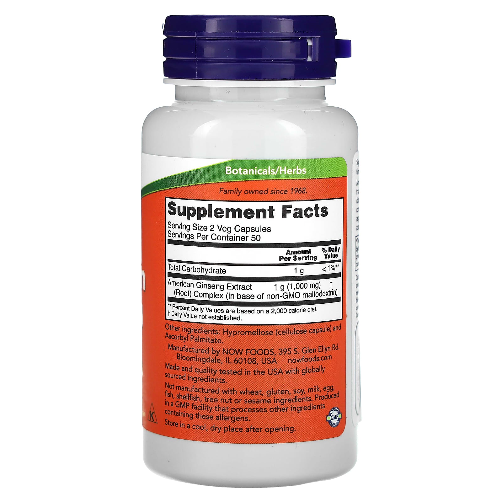 Ginseng americano, 500 mg, 100 vcaps, Now Foods