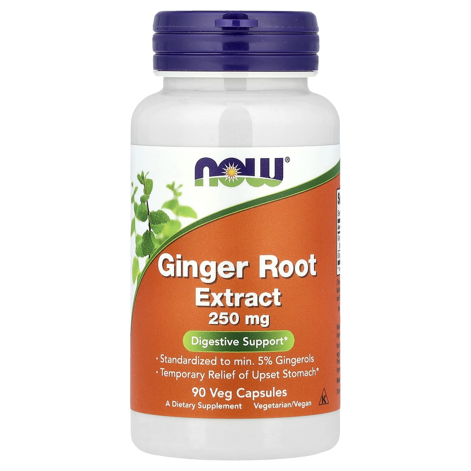 Extrato de raiz de gengibre, 250 mg, 90 vcaps, Now Foods